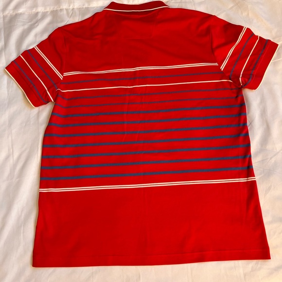 Boss Red Polo Shirt with Blue and White Stripes - Picture 2 of 5